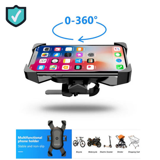 360° Bike Phone Holder Handlebar Mount Rotation for Motorcycle Bicycle MTB Pram