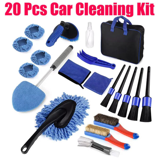 20 Pcs Car Interior Detailing Cleaning Kit, Car Detailing Brush Kit, Duster Kit