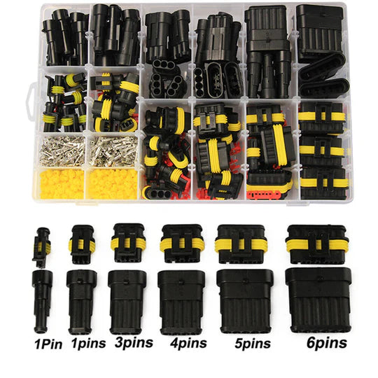 708PCS CAR AUTOMOTIVE WATERPROOF ELECTRICAL WIRE CONNECTOR PLUG 1-6 PIN KIT