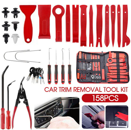 158PC CAR TRIM REMOVAL TOOL AUTO HAND TOOLS PRY BAR DASH PANEL DOOR INTERIOR KITS