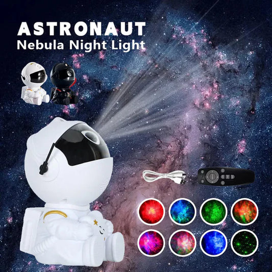 LED Galaxy Astronaut Projector USB Light Starry Nebula Night Bedside Table Lamps