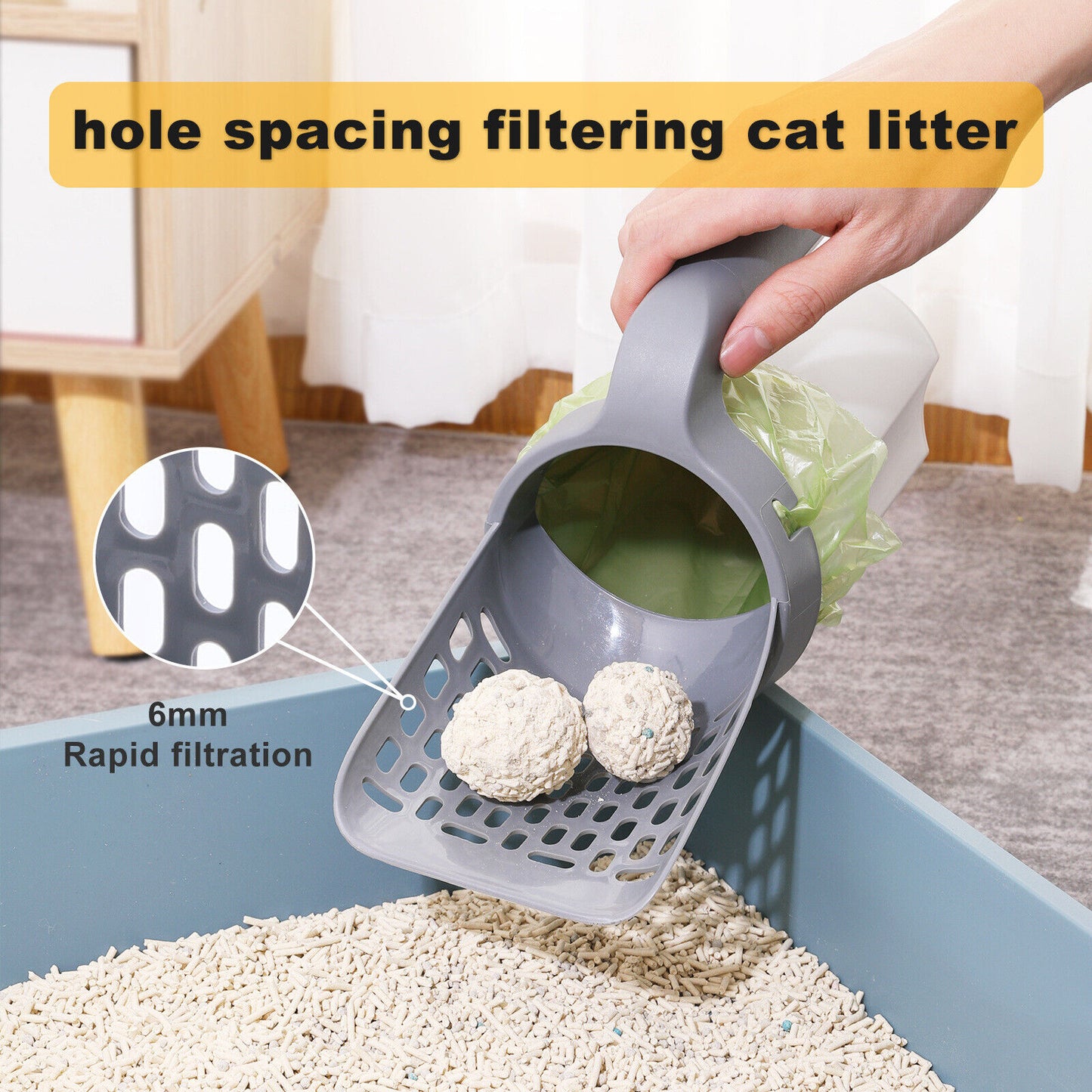 Cat Litter Scoop Integrated Detachable Shovel Holder Poop Pet Sifter Cleaning