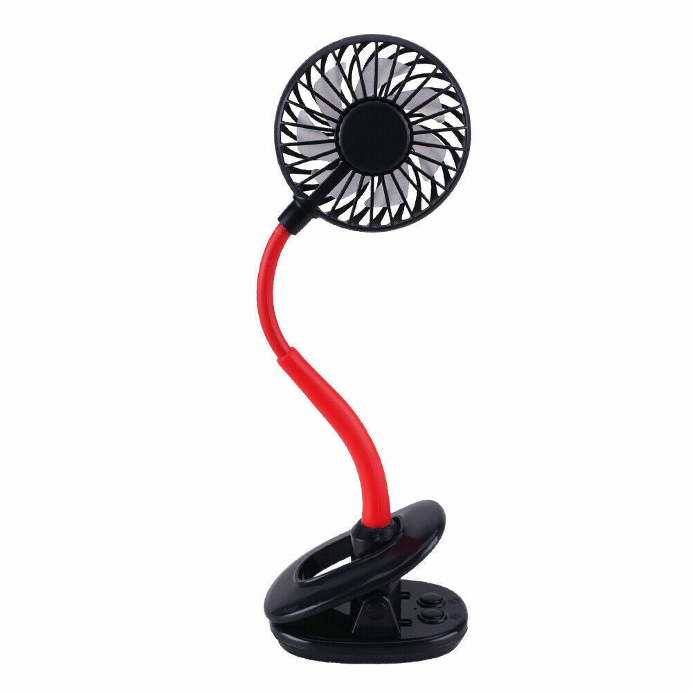 Portable 360° Mini Fan Travel USB Rechargeable Clip On Desk Pram Car Cooling Fan