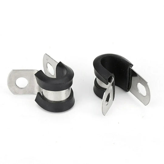 42X EPDM RUBBER LINED P CLIPS CABLE HOSE PIPE CLAMPS HOLDER AIR CLIP CLAMP