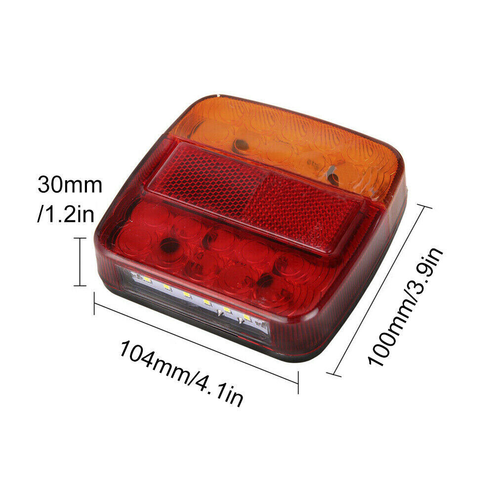 2x 20LED Square Tail Stop Light Indicator Reverse Boat Trucks Caravans Utes New