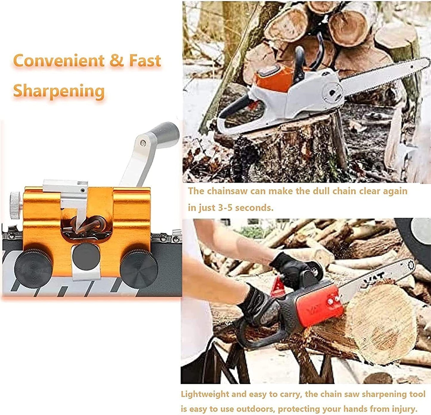 Easy & Portable Chainsaw Sharpener Jigs Sharpening Tool Chain Saws Electric Saws