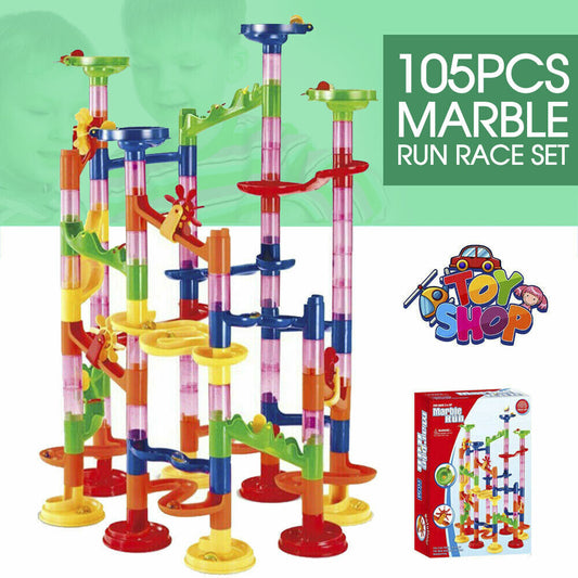 Marble 105Pcs Run Race Construction Maze Ball Track DIY Building Block Kids Toy