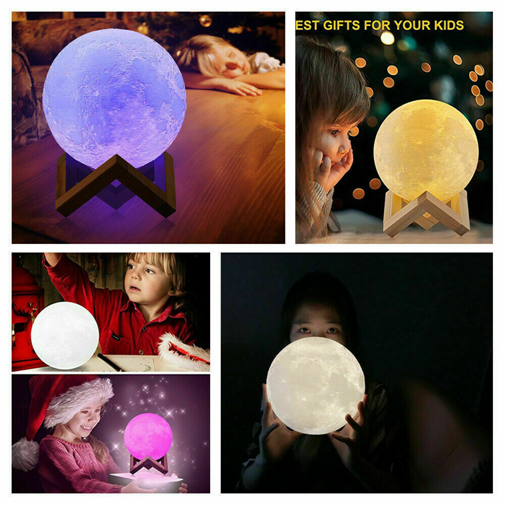 Dimmable 3D Magical 15cm Moon Lamp USB LED Night Light Touch Sensor Lamp
