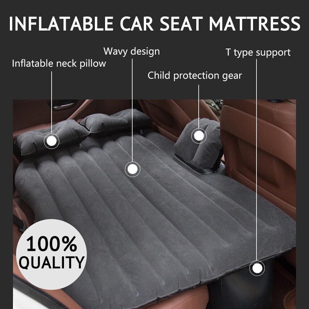 Inflatable Car Back Seat Mattress Portable SUV Travel Camping Soft Rest Air Bed