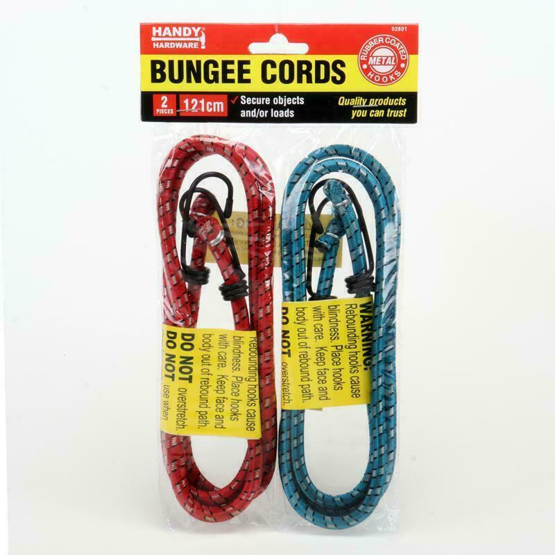 2Pcs Handy Hardware Bungee Cord High Grade Rubber Tip Metal Hooks 121cm