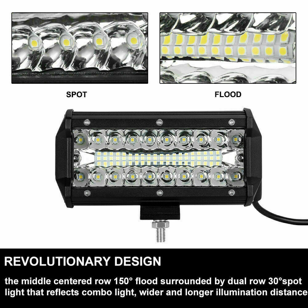 1PC 7inch CREE LED Work Light Bar Spot Flood Work Driving Lights OffRoad 4WD