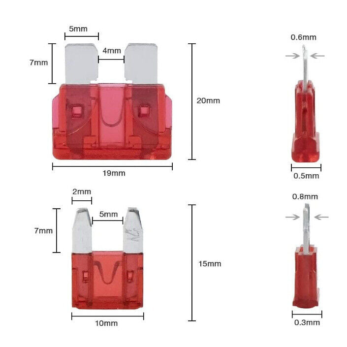 300pcs Car Blade Fuses Assortment Assorted Kit Blade Set Auto Truck Automotive