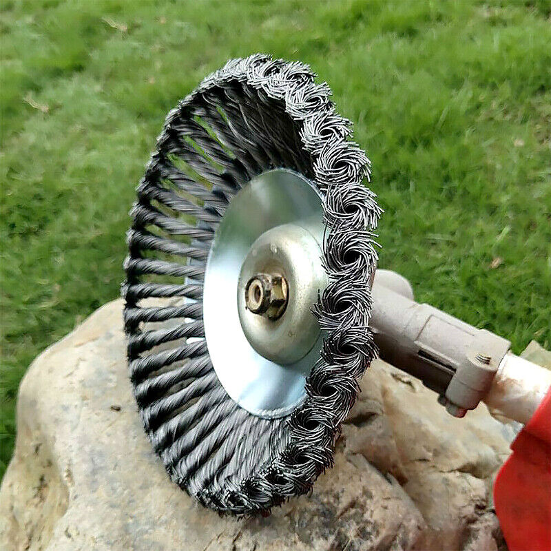 Weed Brush Steel Wire Trimmer Wheel 6/8" Garden Lawn Mower Head Tool Grass Cutter