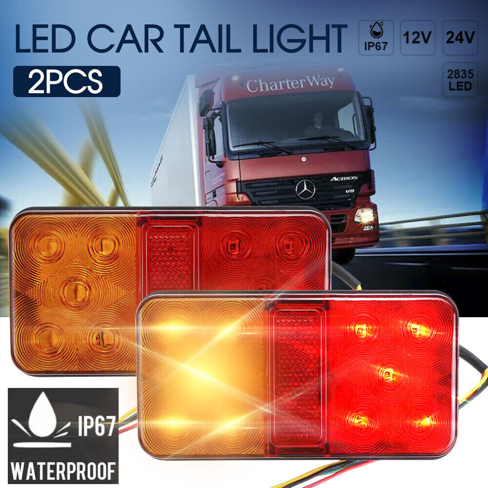 2x LED TRAILER LIGHTS TAIL LAMP STOP INDICATOR 12V VOLT 4WD 4X4 CAMPER UTE