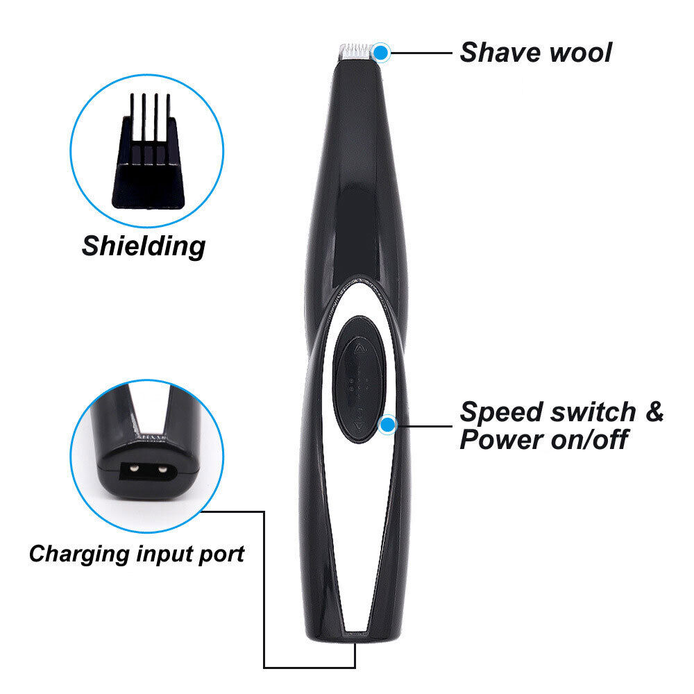 Cordless Pro Pet Hair Clippers Dog Cat Paw Trimmer Grooming USB Rechargeable Kit