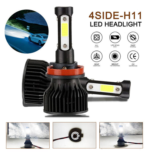 H11 LED Headlight Kit Low Beam Bulbs Super Bright 360000LM 6000K White
