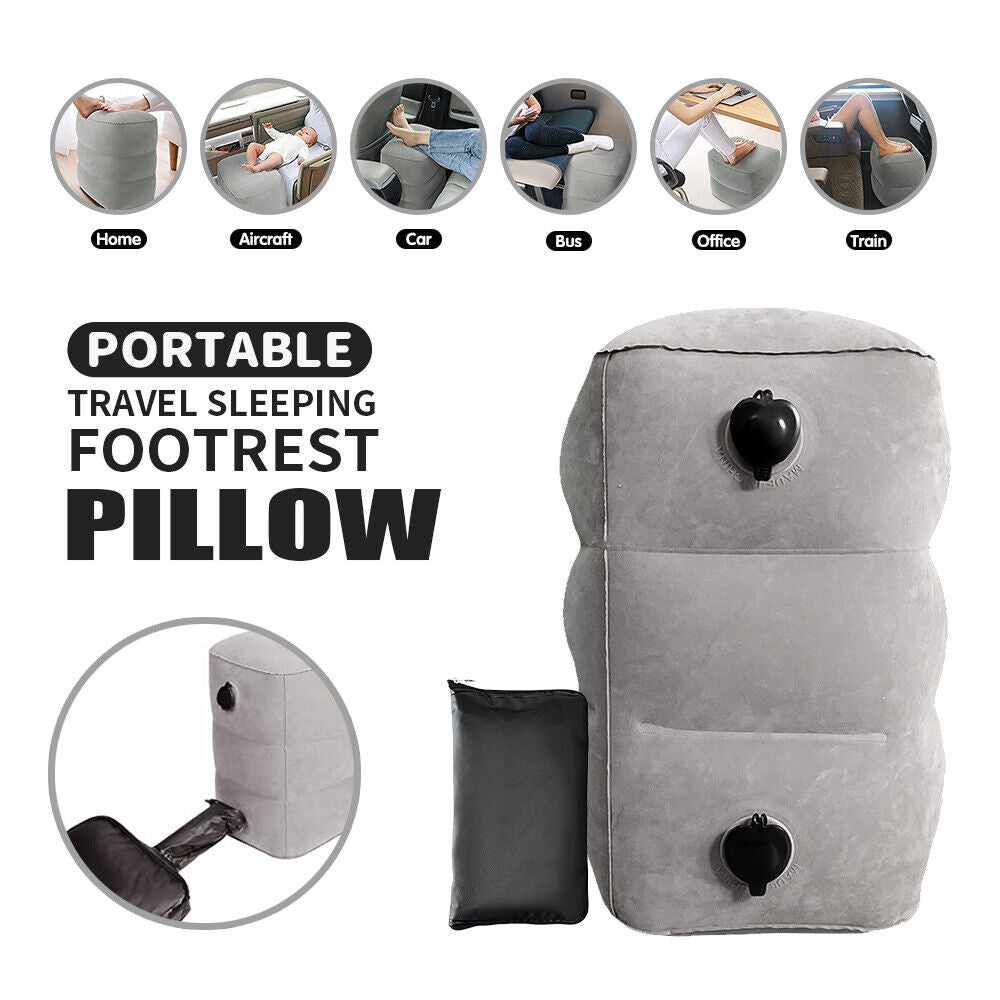 Generic Travel Air Inflatable Foot Rest Pillow – For Office, Home, Travel – Compact Leg Cushion