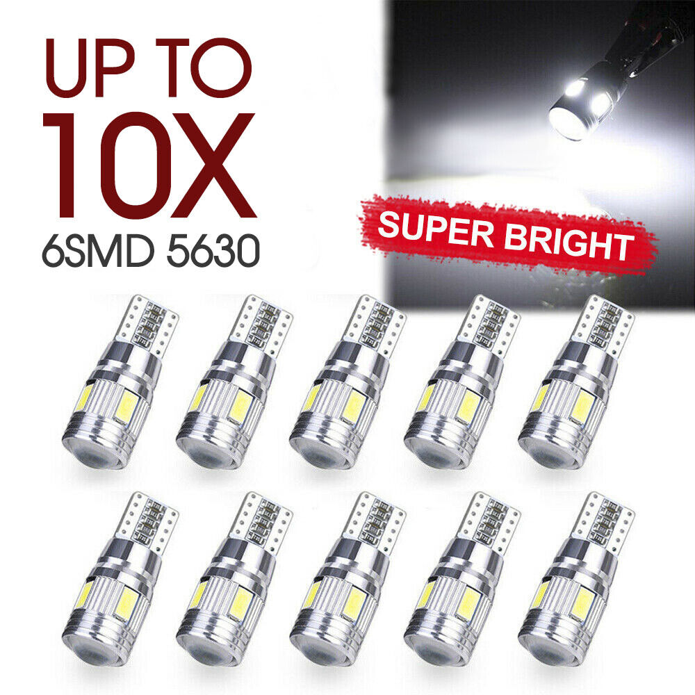 White T10 LED 6SMD W5W 5630 168 194 12V Car Wedge Dash Canbus Parking Side Light