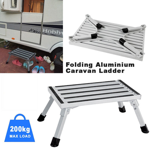 200KG Portable Folding Aluminium Step Caravan Accessories Ladder Stool Trailer