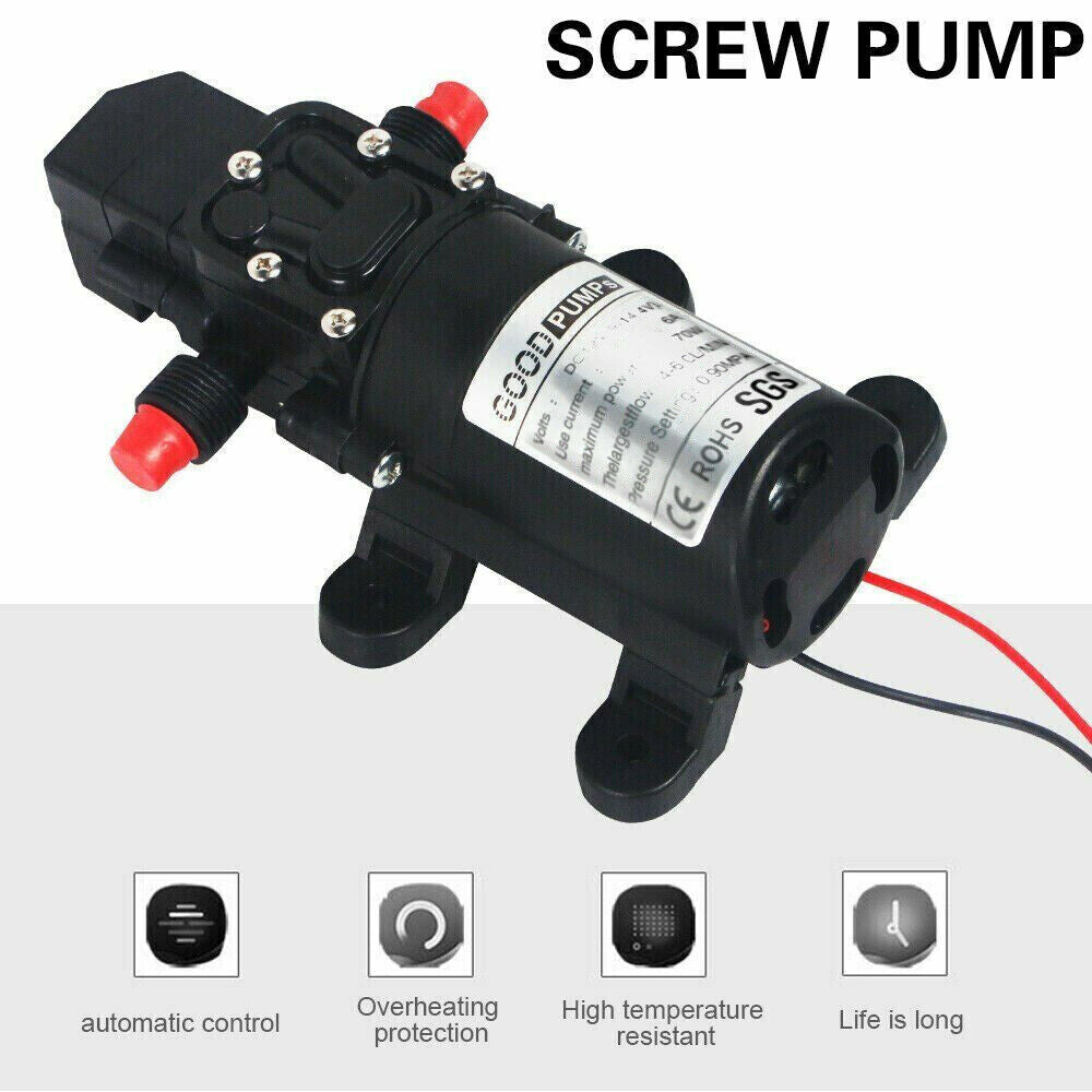 12V Water Pump 6Lpm Self-Priming Caravan Camping Boat