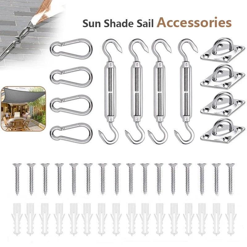 6mm 304 Stainless Steel Turnbuckle Kit – 4 Hook Open Body + Carabiners & Fixings