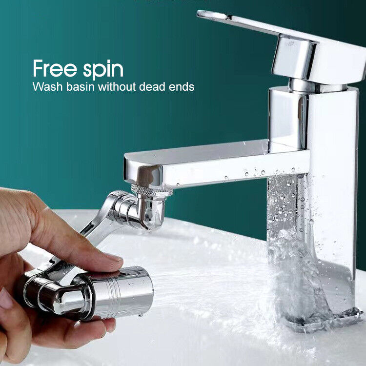 Extension Rotate Robotic Faucet Extender Arm Tap Universal 1080 Swivel Spray