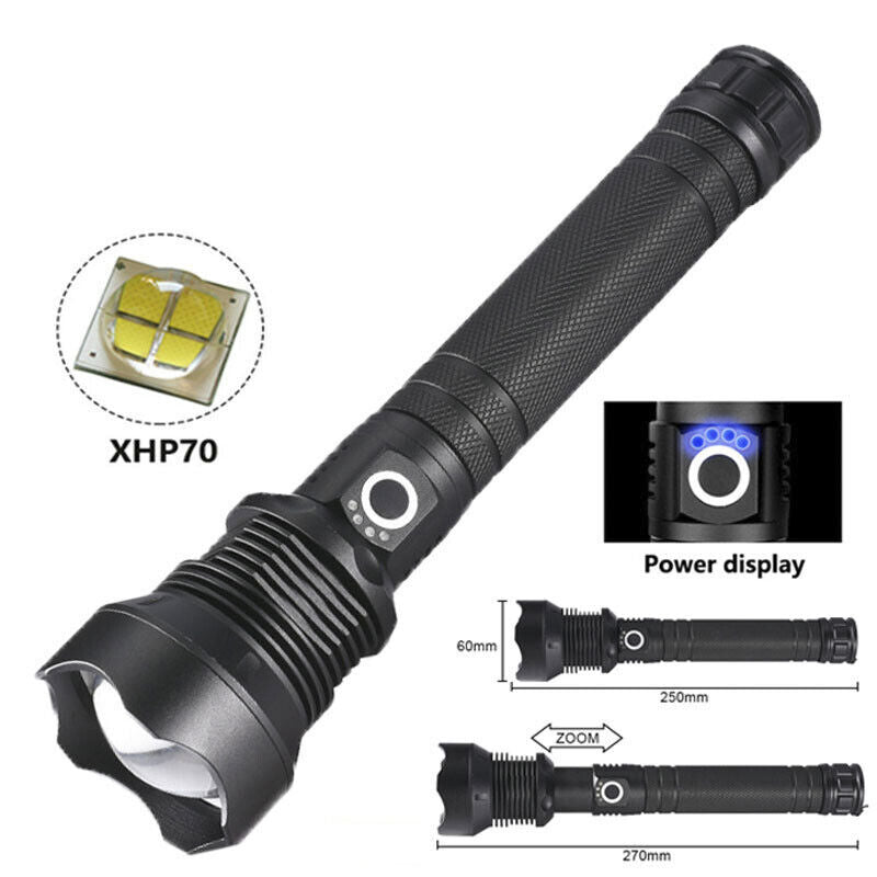 9900000Lumens Super Bright Tactical Flashlight Zoomable Rechargeable Torch Light