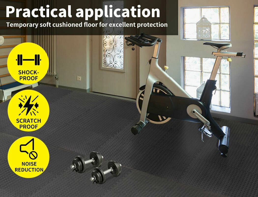 6pcs Interlocking Heavy Duty EVA Foam Gym Flooring Mat Floor Mats Tiles 60x60cm