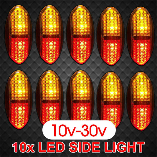 10X 10v-30v Side Marker DC Amber Clearance Lights Indicators LED Trailer Truck