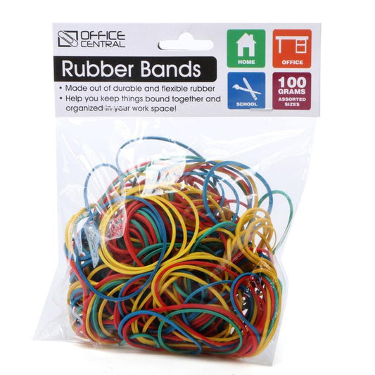 Rubber Bands Assorted Colour 100g