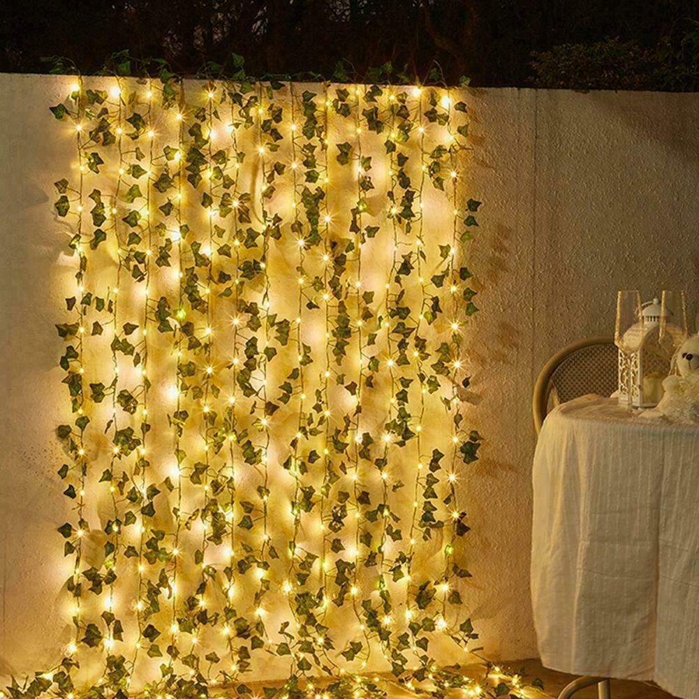 100LED Solar Powered Ivy Fairy String Lights Garden Outdoor Wall Fence Light