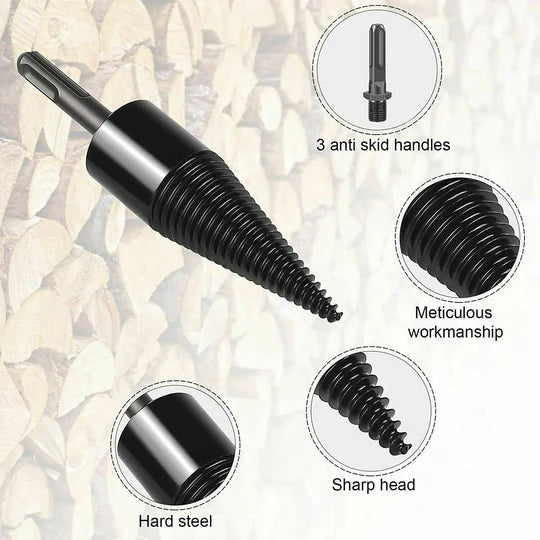 HIGH SPEED TWIST FIREWOOD DRILL BIT WOOD SPLITTER SCREW SPLITTING CONE DRIVER