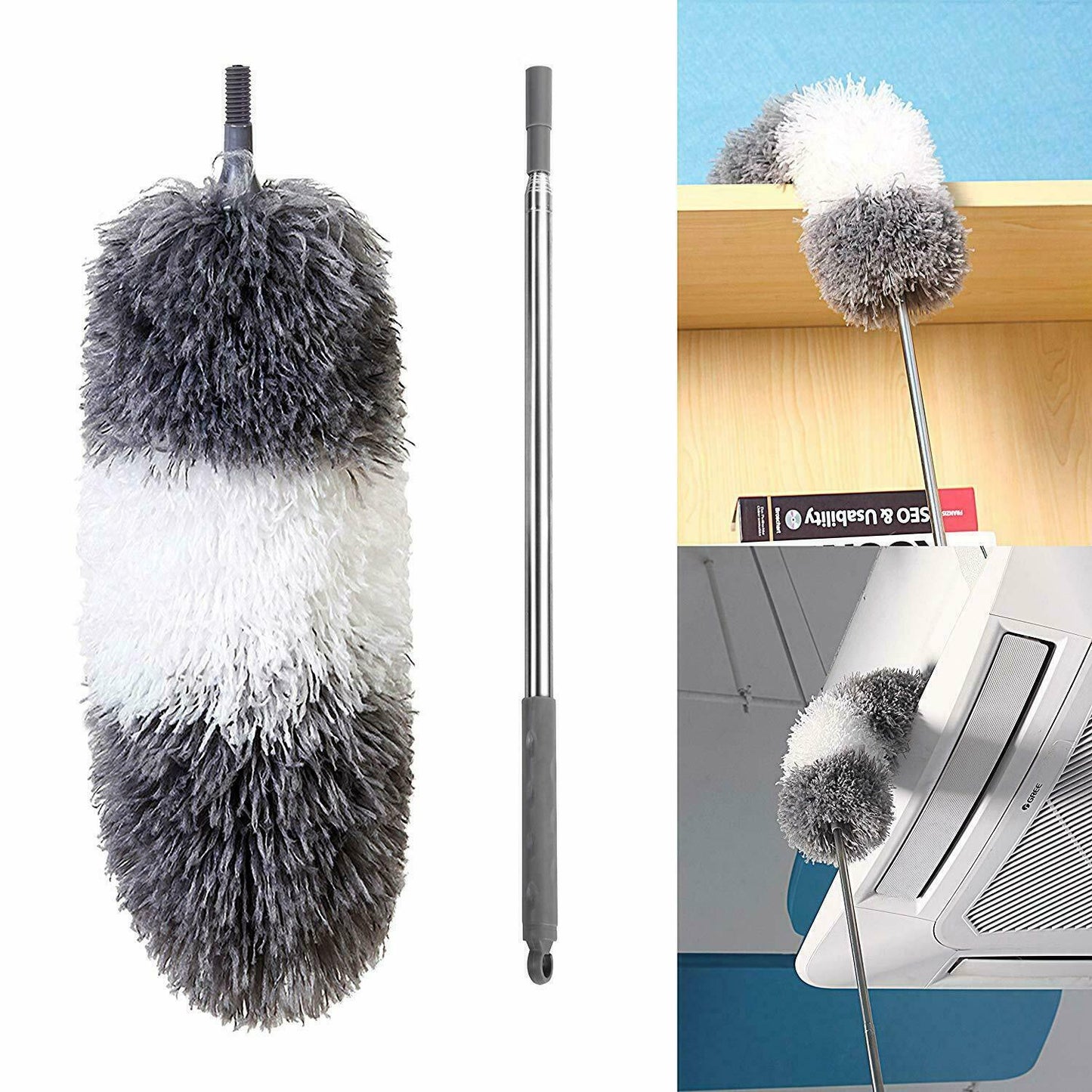 Microfiber Telescoping Duster Stainless Steel Pole Bendable Head