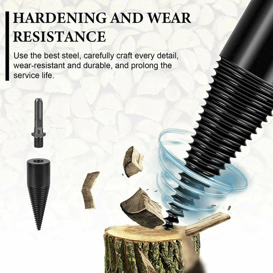 HIGH SPEED TWIST FIREWOOD DRILL BIT WOOD SPLITTER SCREW SPLITTING CONE DRIVER