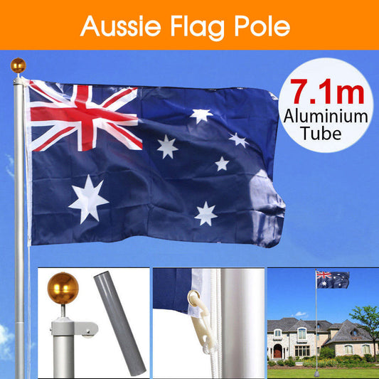 Australian Aussie Flag Pole Flagpole Full Set 7.1M meter Aluminium