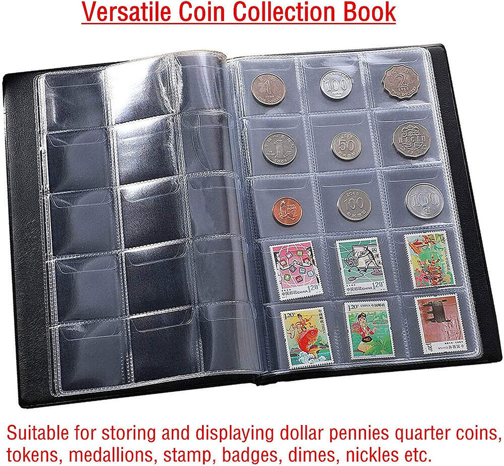 240 Holders Coin Collection Album Book Folder Storage Collecting Penny Pocket