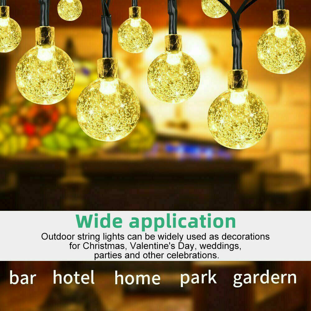 200LED Solar Globe String Lights Fairy Outdoor Festoon Party Garden Decor