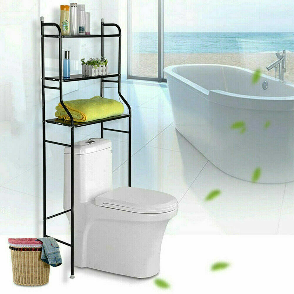 3 Tiers Toilet Shelf Bathroom Rack Over Laundry Washing Machine Storage Shelves