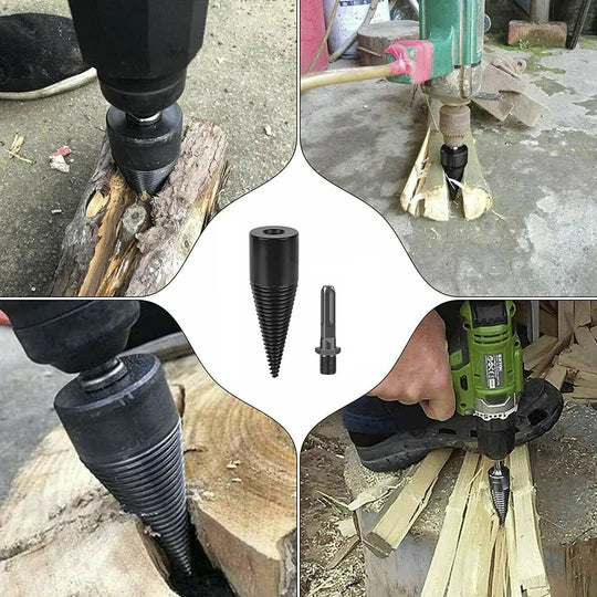 HIGH SPEED TWIST FIREWOOD DRILL BIT WOOD SPLITTER SCREW SPLITTING CONE DRIVER