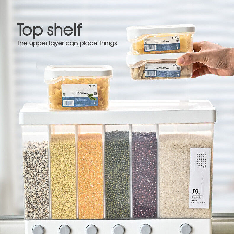 10Kg Kitchen Wall Rice Container Food Storage Case Bean Grain Cereal Dispenser