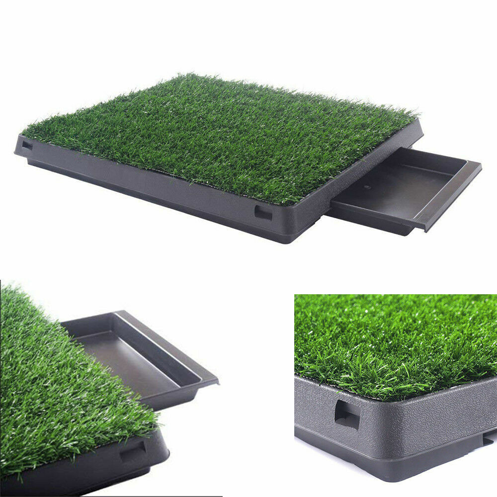 Pet Dog Toilet Mat Indoor Portable Training Grass Potty Pad Loo Tray