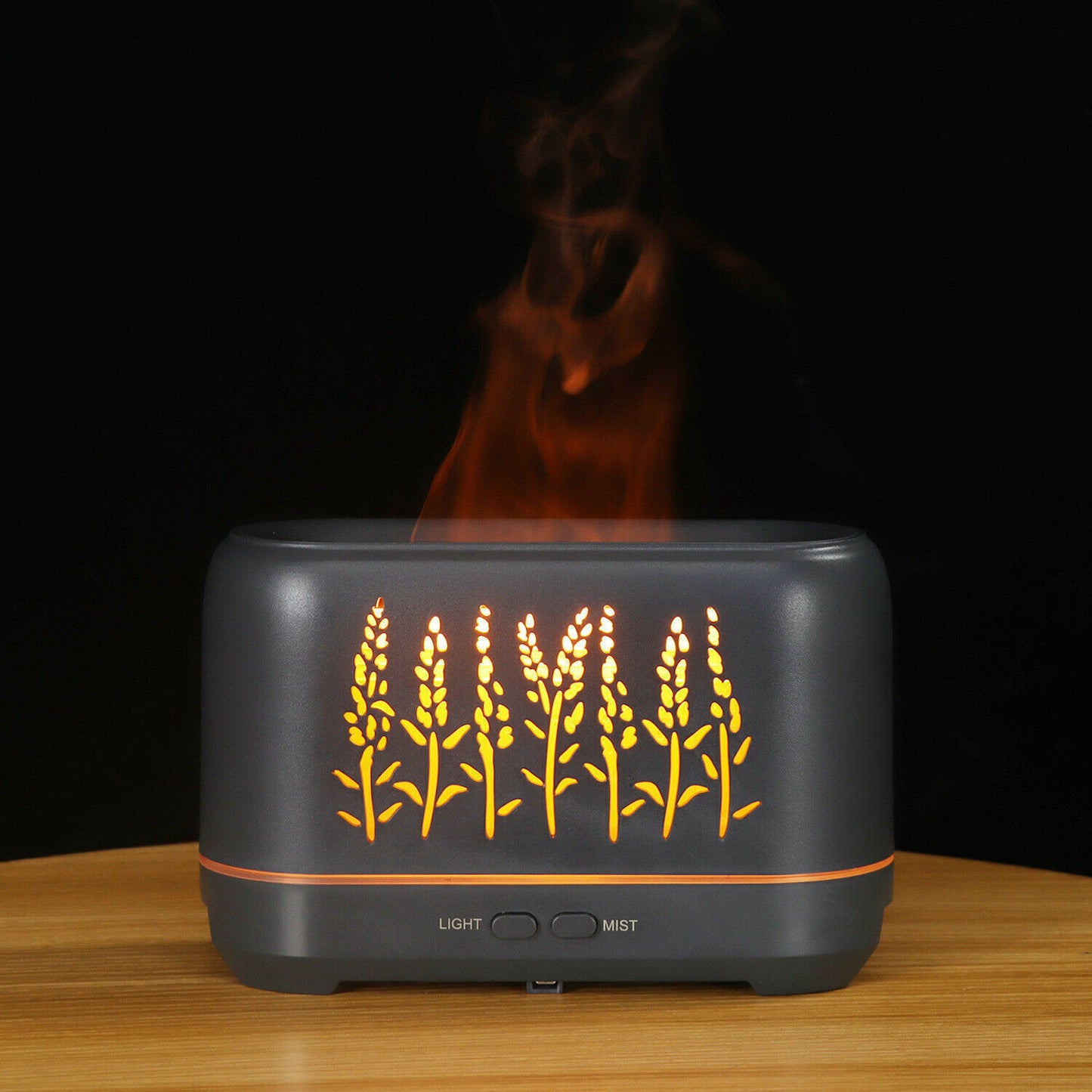 5V USB Hollow Lavender Flame Humidifier Home Flame Aroma Diffuser Machine 200ml