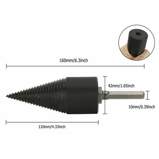 HIGH SPEED TWIST FIREWOOD DRILL BIT WOOD SPLITTER SCREW SPLITTING CONE DRIVER