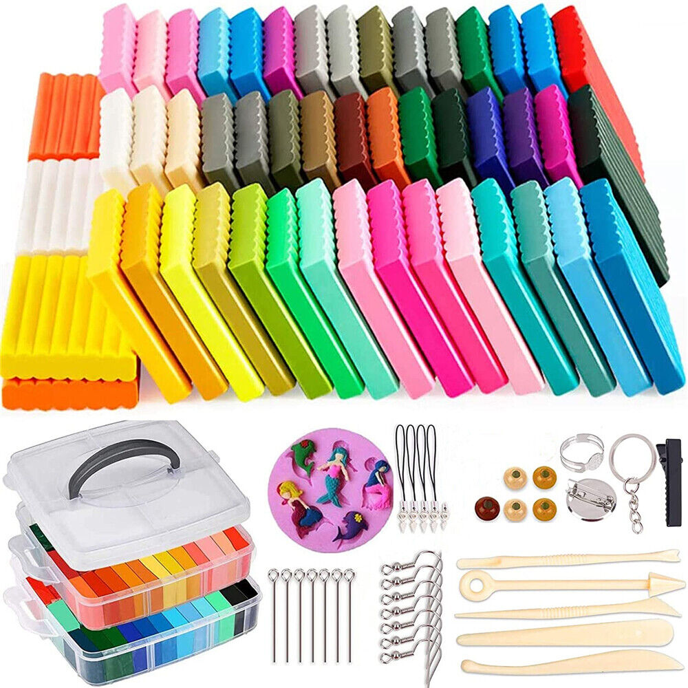 83PCS Craft Oven Bake Polymer Clay Modelling Moulding Fimo Block DIY Toy Gift