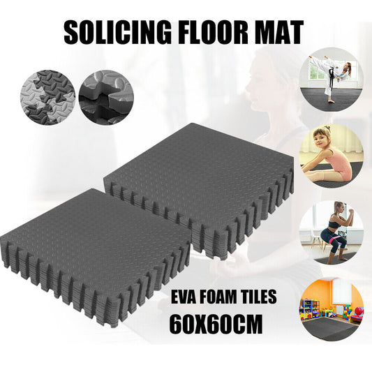 Interlocking Heavy Duty EVA Foam Gym Flooring Floor Mat Mats Tiles(Grey)