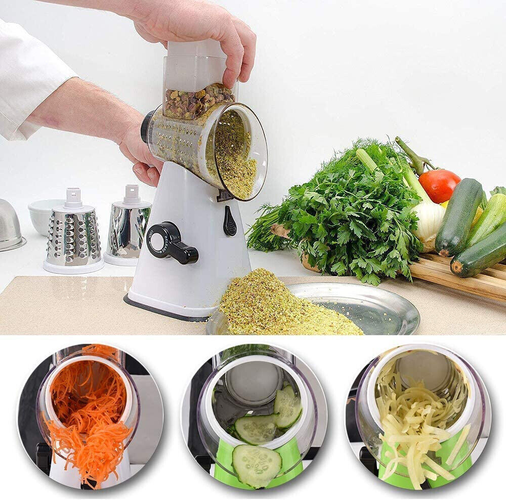 Kitchen Multifunction Vegetable Food Manual Rotary Grater Chopper Slicer Cutter