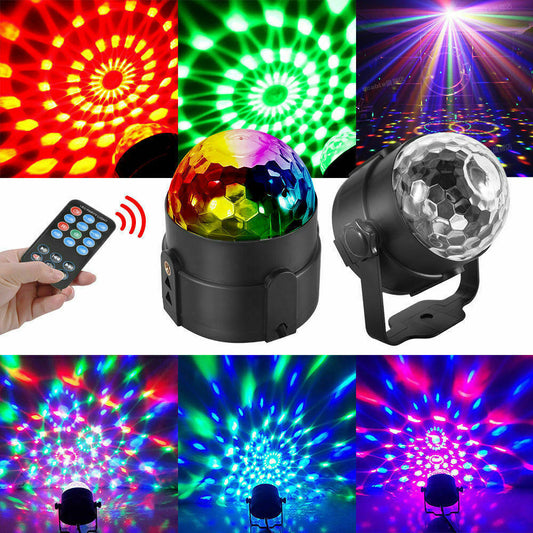 USB RGB LED Disco Ball DJ Party Light Effect Strobe Remote Auto Sound Activated