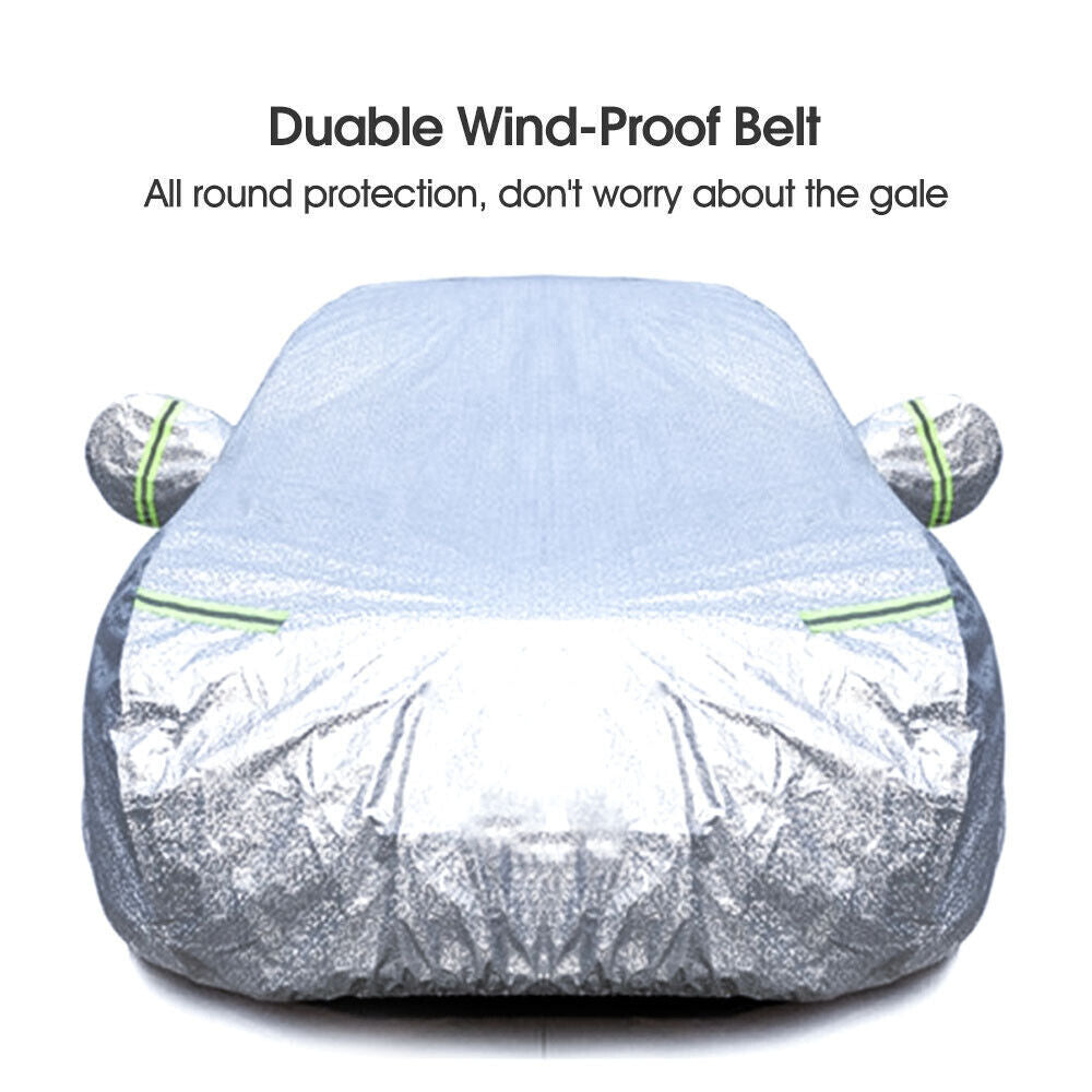 3XXL 3Layer Aluminium Waterproof Outdoor Car Cover Double Thick Rain UV Resistant