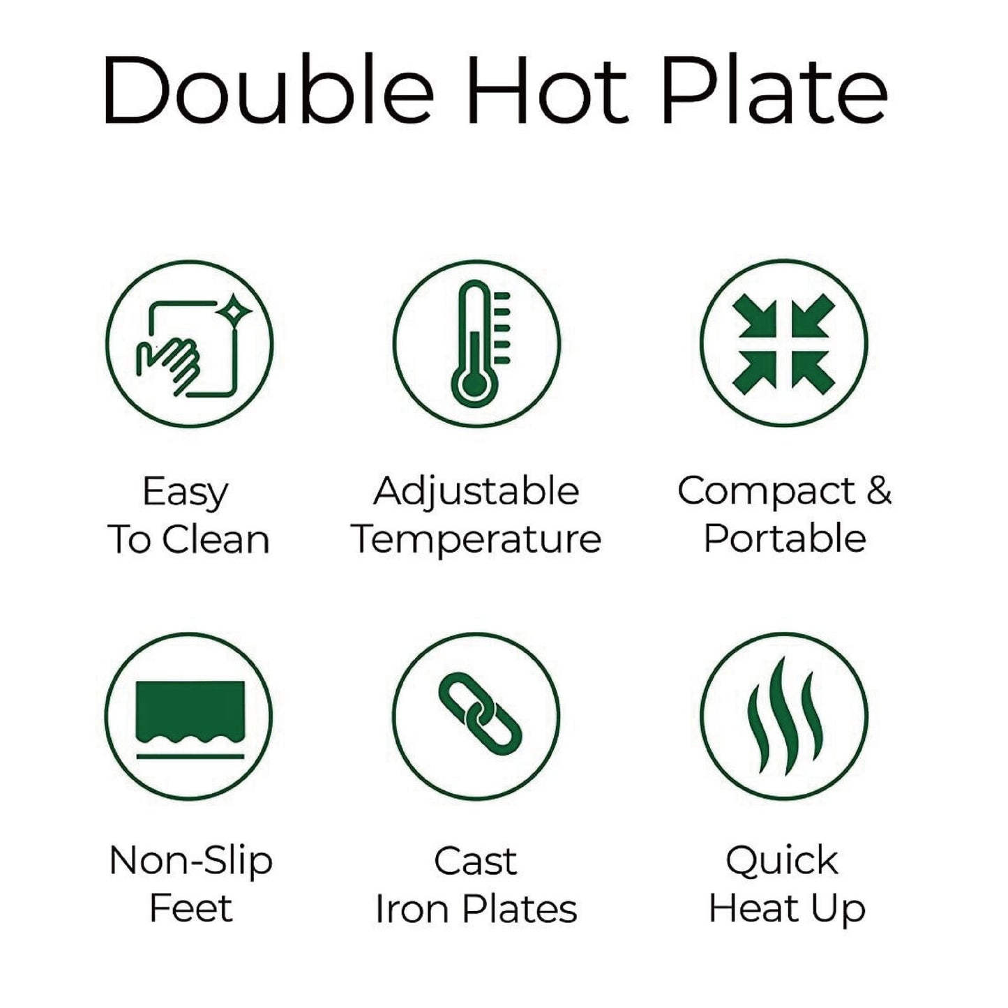 Double Hot Plate Electric Cooker Portable Table Top Hob 2000W