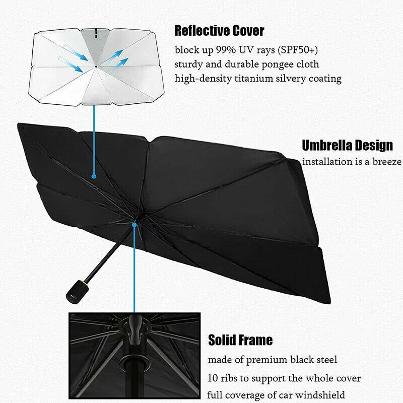 Foldable Car Windshield Sunshade Umbrella Front Window Cover Visor Sun Shade